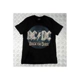 Fame-Stoned Ac-Dc Müzik Grubu Baskılı Unisex %100 Pamuk Siyah T-Shirt
