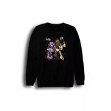Fame-Stoned Black Stones Nana Baskılı Unisex %100 Pamuk Bisiklet Yaka Siyah Sweatshirt