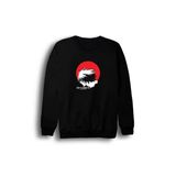 Fame-Stoned Death Note Anime Baskılı Unisex %100 Pamuk Bisiklet Yaka Siyah Sweatshirt