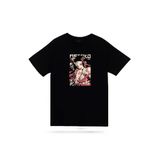 Fame-Stoned Demon Slayer Nezuko Kamado Anime Baskılı Unisex Siyah %100 Pamuk T-Shirt