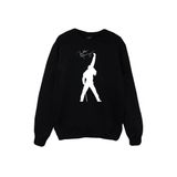 Fame-Stoned Erkek Siyah Bisiklet Yaka Queen Baskılı Sweatshirt