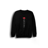 Fame-Stoned Erkek Siyah Naruto Baskılı Bisiklet Yaka Sweatshirt