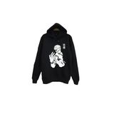 Fame-Stoned Jujutsu Kaisen Anime Baskılı Unisex %100 Pamuk Siyah Kapüşonlu Sweatshirt