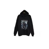 fame-stoned Nirvana - Kurt Cobain Baskılı Unisex %100 Pamuk Siyah Kapüşonlu Sweatshirt