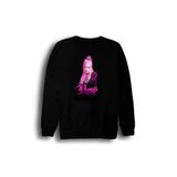 Fame-Stoned Rosé - Blackpınk - K-Pop - Baskılı Unisex %100 Pamuk Bisiklet Yaka Siyah Sweatshirt