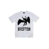 Fame-Stoned Unisex Beyaz Led Zeppelin Baskılı T-Shirt