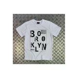Fame-Stoned Unisex Beyaz New York Brooklyn Baskılı T-Shirt
