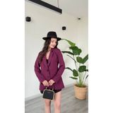 Famecoy Kadın oversize blazer ceket iki düğmeli astarlı klasik şık ceket ckt00350