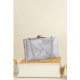 Famels Kadın Şeritli Özel Model Abiye Clutch Portföy El Gece Düğün Nişan Abiye Çantası