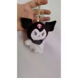 FAMEMUS ACCESSORY 00001010101 Kuromi Peluş Oyuncak Anahtarlık 15 Cm.