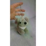 FAMEMUS ACCESSORY 23124332532 Peluş Köpek Çanta Süsü Aksesuar Anahtarlık Boyut:16Cm Büyük Boy