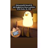Famemus Accessory Dokunmatik Sensörlü Işık Değiştiren Ördek Gece Lambası Ürün Boyutu 14 Cm Ördek Lamba