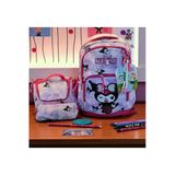 Famemus Accessory Kuromi 3 Lü Çanta Seti (Çanta Boyut:50 Cm Beslenme Boyut:30 Cm Kalemlik:10 Cm) Ekstra Kalite Kumaş