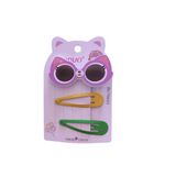 Famemus Accessory Renkli Tokalar Ve Sevimli Kedi Gözlüğü Seti (3 Parça)