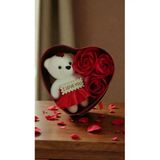 Famemus Accessory Sevgililer Gününe Özel Kalpli Kutuda I Love You Yazan Güllü Ayıcık Boyut:11cm