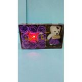 Famemus Accessory Sevgililer Gününe Özel(I Love You Yazılı Asetatlı Güllü Ayıcık Mor Renk Hediyelik Boyut:20*11Cm