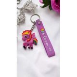 Famemus Accessory Unicorn Figürlü 3D Renkli Silikon Anahtarlık & Çanta Aksesuarı (1 Adet)