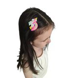 Famemus Accessory Üzeri Silikon Sevimli Unicorn Ve Kelebek Figürlü Karışık Renk Büzgülü Düz Lastik Ve Çocuk Pens Toka
