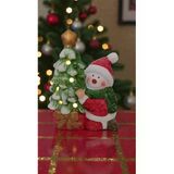 Famemus Accessory Yılbaşına Özel Kardan Adam Çam Ağaçlı Biblo Işıklı Yılbaşı Süsü Boyut: 16Cm *10 Cm
