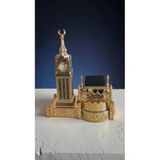 Famemus Accessory Zirkon Taşlı Kale Duvarlı Kabe/Zemzem Kulesi Biblo & Saat 23*26 Cm