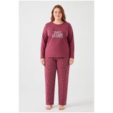 FAMES PİJAMA Büyük Beden Mevsimlik Uzun Kol Sweet Dreams Kadın Pijama Takımı