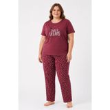 FAMES PİJAMA Büyük Beden Yazlık Kısa Kol Sweet Dreams Kadın Pijama Takımı