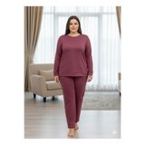 FAMESTEKSTİL İki İplik Büyük Beden Koyu Pembe Eşofman Takım