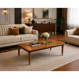Fami Home Berlin Orta Sehpa Antrasit Şerit Detaylı Ahşap Ayaklı Modern- Avangard Salon Sehpası - Ceviz-Antrasit-Ceviz