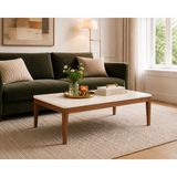 Fami Home Cordoba Modern Bej Ceviz Orta Sehpa Ahşap Salon Sehpası - Bej-Ceviz