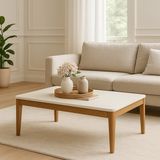 Fami Home | Cordoba Modern Orta Sehpa Ahşap Salon Sehpası - Bej-Ceviz