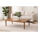 Fami Home |iskandinav Orta Sehpa Ahşap Ayaklı Modern Salon Sehpası - Ceviz-Ceviz