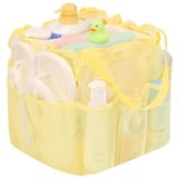 famichan Fileli Duş Caddy Taşınabilir Çekme İpli, Üniversite Öğrencileri Kız ve Erkek Çocuklar için Yurt Odası Temelleri, Kamp, Yüzme, Spor Salonu, Seyahat, Banyo için Büyük Duş Çantası - Sarı