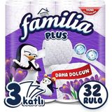 Familia 1'li Plus Parfümlü Tuvalet Kağıdı 32'li (Sihirli Çiçekler Kokulu) 32'li Parfümlü 3 Katlı - Altın