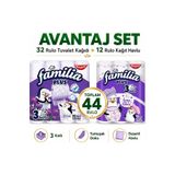 Familia Avantaj Set Plus Tuvalet Kağıdı 32 Li Rulo Sihirli Çiçekler + 12 Li Rulo Havlu Love My