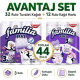 Familia Avantaj Set Plus Tuvalet Kağıdı 32 Li Rulo Sihirli Çiçekler + 12 Li Rulo Havlu Love My