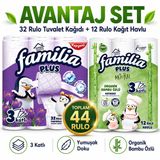 Familia Avantaj Set Plus Tuvalet Kağıdı 32 Li Rulo Sihirli Çiçekler + 12 Li Rulo Organik Bambu Özlü