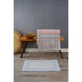 Familia Home Flo 4'lü Ayak Desenli Ayak Havlusu Seti 50x70 cm %100 Pamuk Yüksek Su Emici