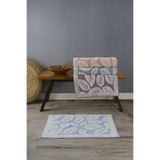 Familia Home Vera 4'lü Yaprak Desenli Ayak Havlusu Seti 50x70 cm %100 Pamuk Yüksek Su Emici