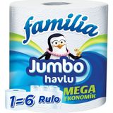 Familia Jumbo Havlu 6 Rulo Kokusuz 2 Katlı Dayanıklı Kağıt Mutfak ve Temizlik İçin
