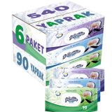 Familia Lavanta-Mineral-Yeşilin Tazeliği 90 Yaprak Karma 6'lı Set 540 Yaprak Islak Havlu Mendil