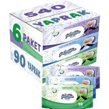 Familia Lavanta-Mineral-Yeşilin Tazeliği 90 Yaprak Karma 6'lı Set 540 Yaprak Islak Havlu Mendil