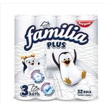 Familia Plus 3 Katlı Tuvalet Kağıdı 32 Rulo Ekstra Dayanıklı ve Ultra Yumuşak Özellikte - Beyaz
