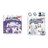 Familia Plus 3 Katlı Tuvalet Kağıdı Sihirli Çiçekler 32'li 1 Paket (1 x 32 Adet), 2.7 kg ve Familia Plus 3 Katlı Tuvalet Kağıdı 32'li 1 Paket (1 x 32 Adet)