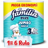 Familia Plus Jumbo Havlu 1 Rulo 6 Adet Dayanıklı Kağıt Mutfak ve Temizlik Kullanımı