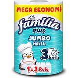 Familia Plus Jumbo Kağıt Havlu 1=3 Rulo Ekonomik Paket 3 Katlı Dayanıklı Kullanım