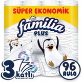 Familia Plus Tuvalet Kağıdı 3 Katlı Ekstra Yumuşak 96 Rulo Ekonomik Paket