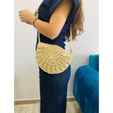 Family Clothing Shop Bayan Hasır Kol Çantası - 1FS-Krem