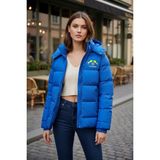 Famoda Kapüşonlu Yağmur ve Rüzgar Geçirmez Oversize Kadın Mont - Mavi