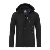 Famoda Kürklü Su ve Rüzgar Geçirmez Softshell Kışlık Erkek Mont Siyah