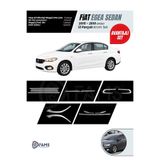 FAMS OTO AKSESUAR Fiat Egea 2015-2019 Sedan 12 Parça Krom Set (Cam Çıtası-Bagaj Çıtası Üst-Sis Farı-Ön Far Alt-Stop Alt Nikelajı) P.Çelik